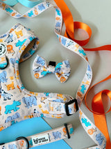 Bundle - Savanna harness, collar, lead, bow tie and waste bag set