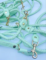 Leather Braided Lead - Misty Mint